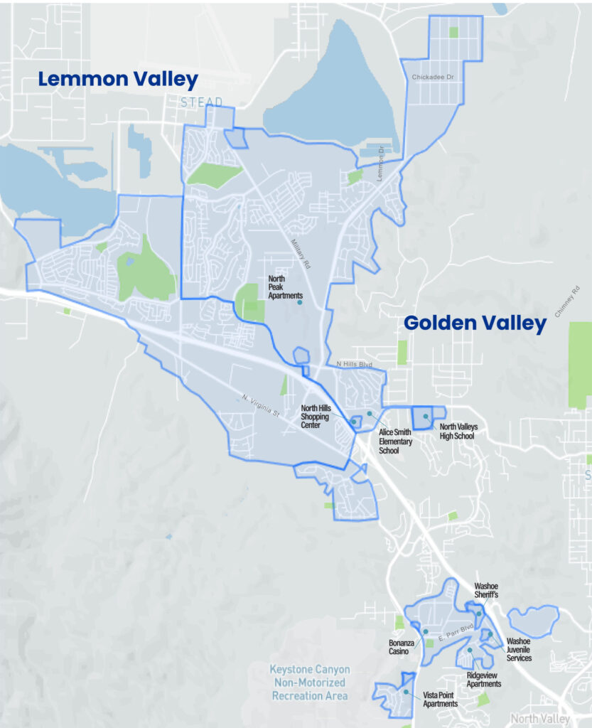North Valleys FlexRIDE zone map