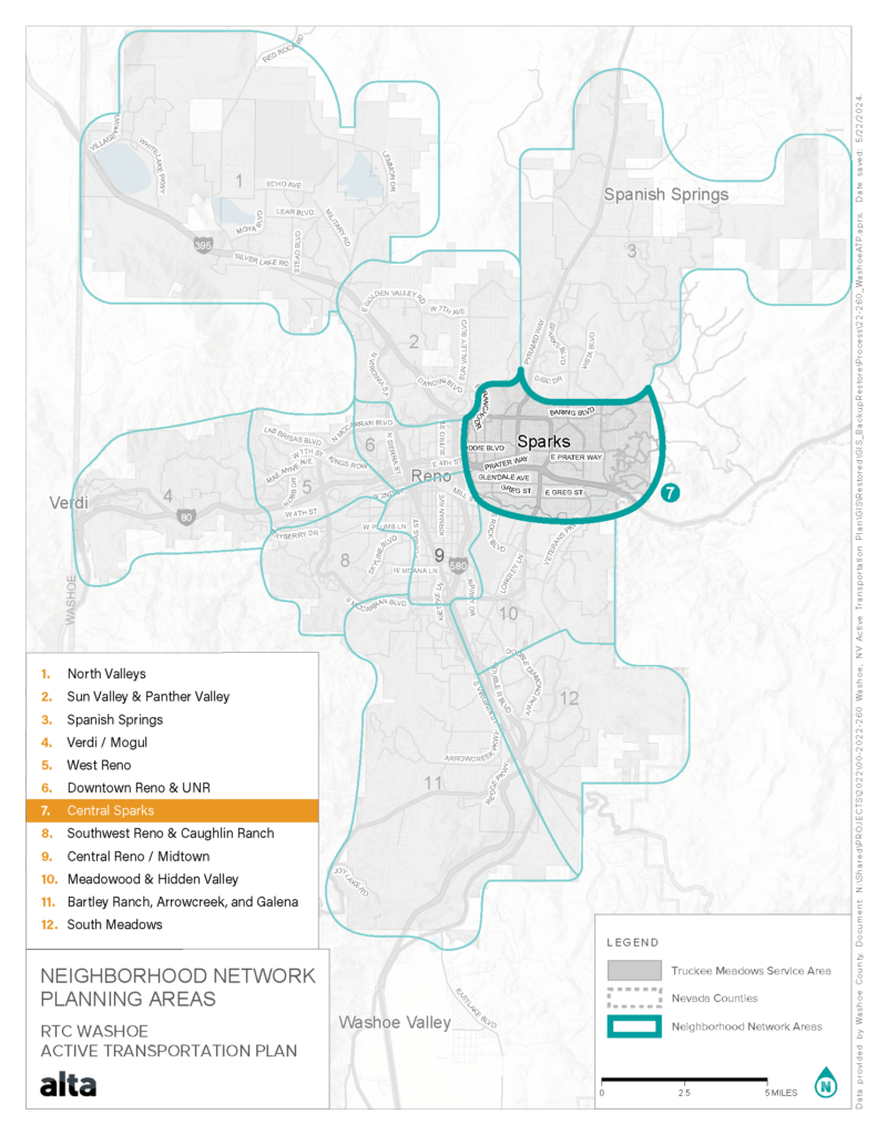Central Sparks Area Map