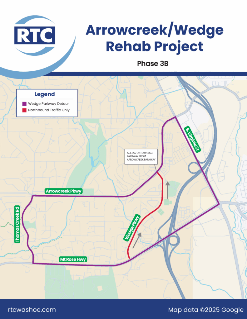 A map of the southbound Wedge Parkway closure.