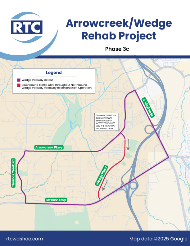 Wedge Parkway Detour map.