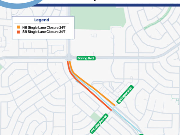 Sparks Boulevard Lane Closures Begin January 5 for Roadway Widening